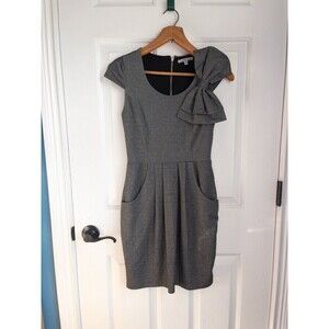 Charlotte Russe Grey Tweed Dress with Shoulder Bow. XSmall